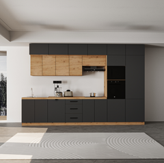 Küchenzeile - Langen KL9-M400 - Grau / Artisan Eiche