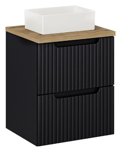Badmöbel-Set BM124 -  Nova Black N  - Schwarz/Coast Evoke Eiche