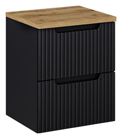 Waschbeckenunterschrank BM121 -  Nova Black N - Schwarz Matt / Coast Evoke Eiche