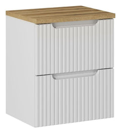 Waschbeckenunterschrank BM105 -  Nova White N  - Weiß Matt / Coast Evoke Oak