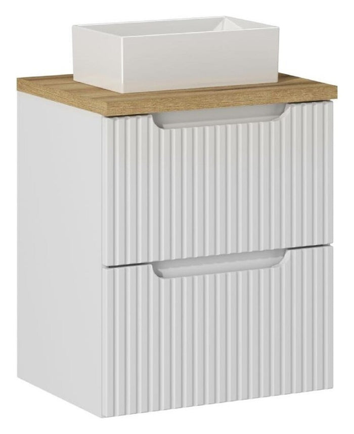 Badmöbel-Set BM107 -  Nova White N  - Weiß Matt / Coast Evoke Oak