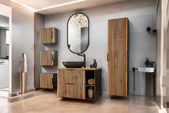 Badmöbel-Set BM05 -  Xilo X  - Wotan Oak / Gray Rock