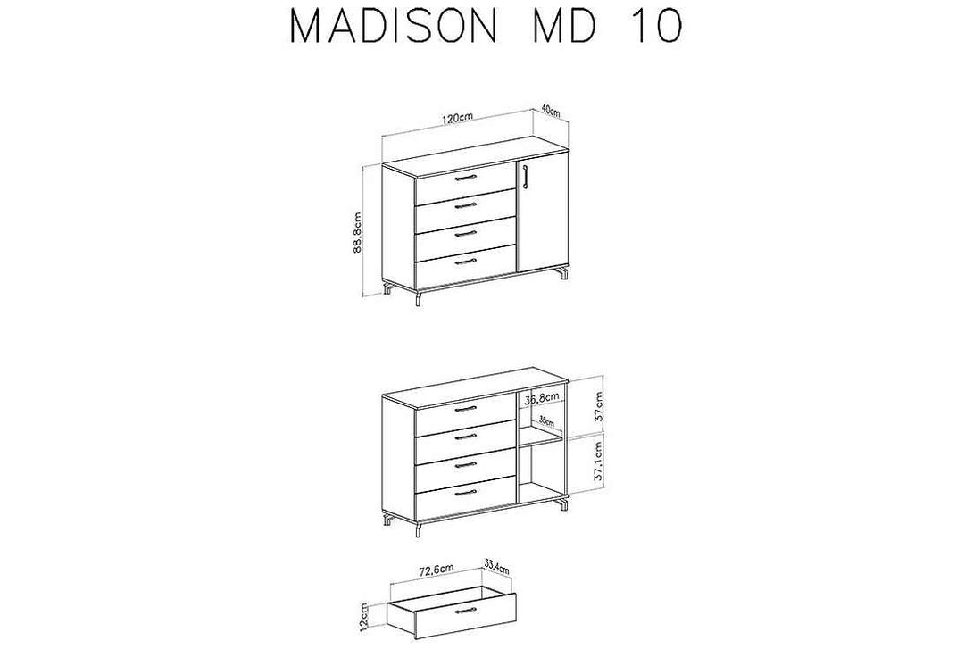 Kommode - Madison - Hochwertige Kommode mit stilvollen Details. - Milaros Markt