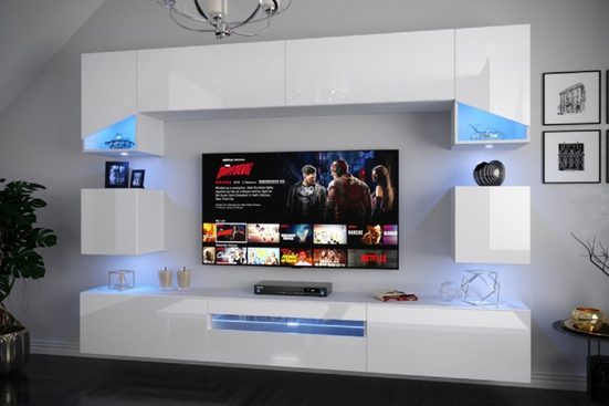 Wohnwand "Neue Wohnzimmer-Wandstile / Modern und Innovativ. - Milaros Markt