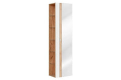 Badezimmer Hochschrank - Capri White - Eleganter Stauraum mit Spiegel. - Milaros Markt