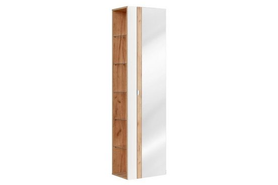 Badezimmer Hochschrank - Capri White - Eleganter Stauraum mit Spiegel. - Milaros Markt
