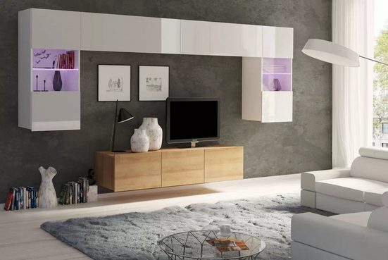 Wohnwand - Natürliches Design für einen warmen und gemütlichen Look. - Milaros Markt