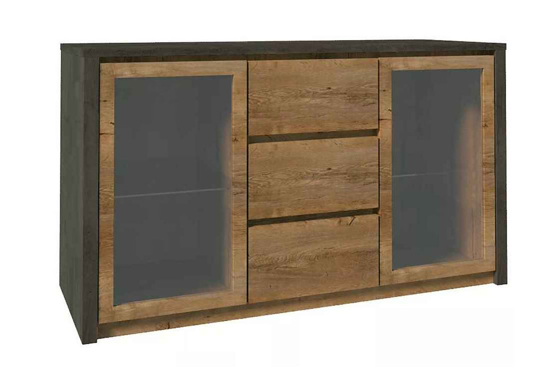 Kommode - Montana - Modernes und elegantes Design mit Glastüren. - Milaros Markt