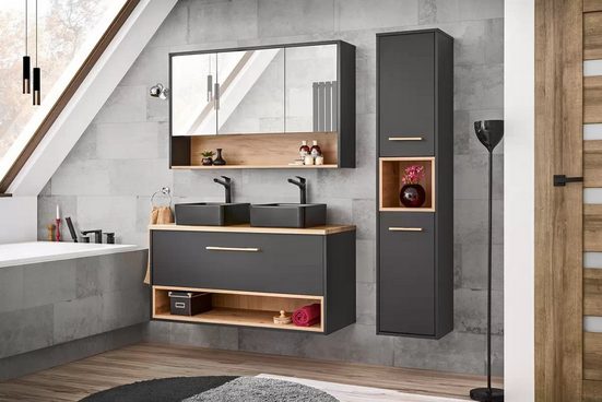 Waschbeckenschrank - Borneo - Elegantes schlichtes Aussehen. - Milaros Markt