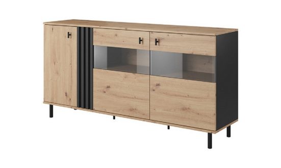 Elegantes Möbelsystem in Artrisan Eiche und Anthrazit - Milaros Markt