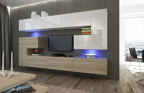 Wohnwand Moderne Möbel Albania AN3 - Milaros Markt