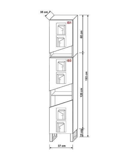 Vitrine - Präsentieren Sie Ihre Sammlerstücke stilvoll (Vitrine, 1-St., Premium -R6) - Milaros Markt