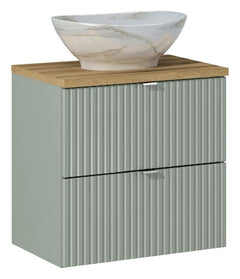 Badmöbel-Set BM79 - Line Reed Green L - Schilfgrün / Coast Evoke Eiche