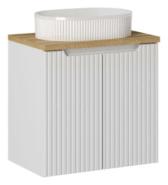 Badmöbel-Set BM116 -  Nova White N  - Weiß Matt / Coast Evoke Eiche