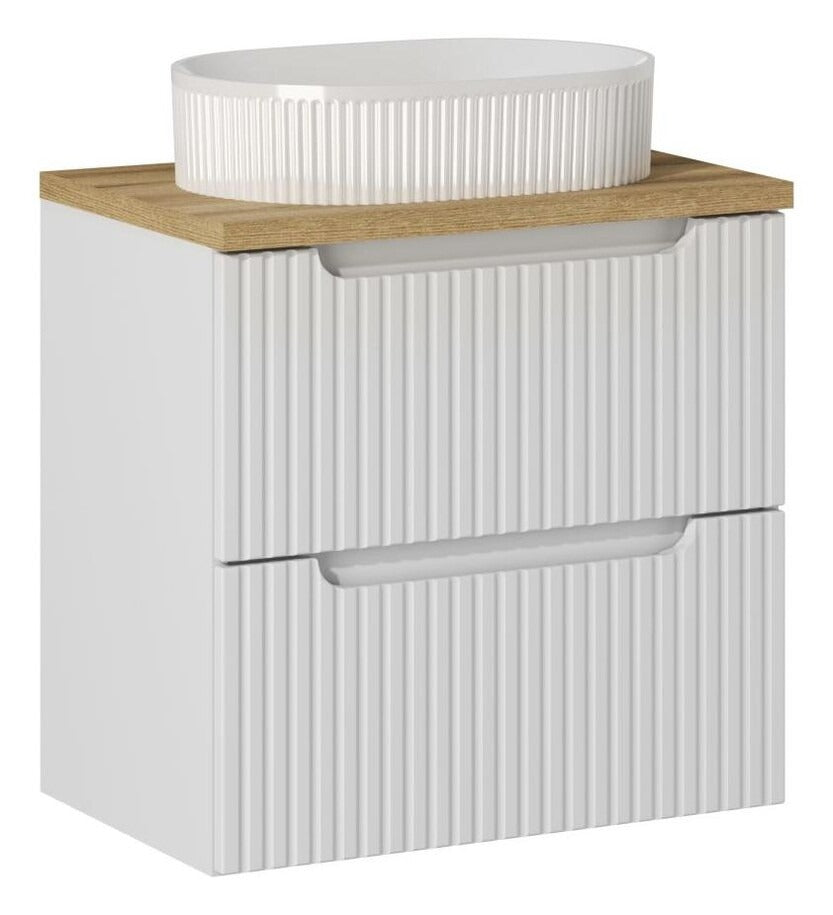 Badmöbel-Set BM69 -  Nova White N  - Weiß Matt / Coast Evoke Eiche