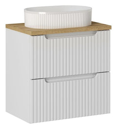 Badmöbel-Set BM69 -  Nova White N  - Weiß Matt / Coast Evoke Eiche