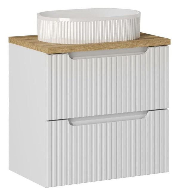 Badmöbel-Set BM69 -  Nova White N  - Weiß Matt / Coast Evoke Eiche