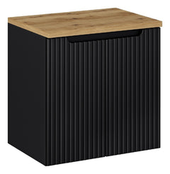 Waschbeckenunterschrank BM120 -  Nova Black N - Schwarz Matt / Coast Evoke Eiche