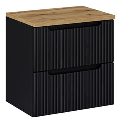 Waschbeckenunterschrank BM121 -  Nova Black N - Schwarz Matt / Coast Evoke Eiche