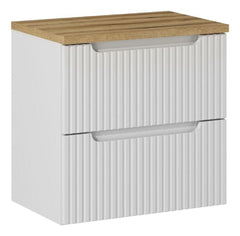 Waschbeckenunterschrank BM105 -  Nova White N  - Weiß Matt / Coast Evoke Oak