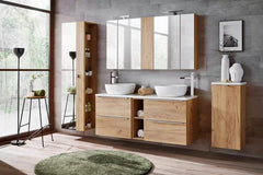 Badezimmer Spiegelschrank - Capri Oak - Elegantes Design mit praktischen Ablagen. - Milaros Markt