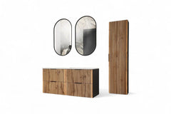 Badmöbel-Set BM02-  Xilo X  - Wotan Oak / Gray Rock