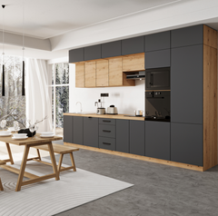 Küchenzeile - Langen KL9-M400 - Grau / Artisan Eiche