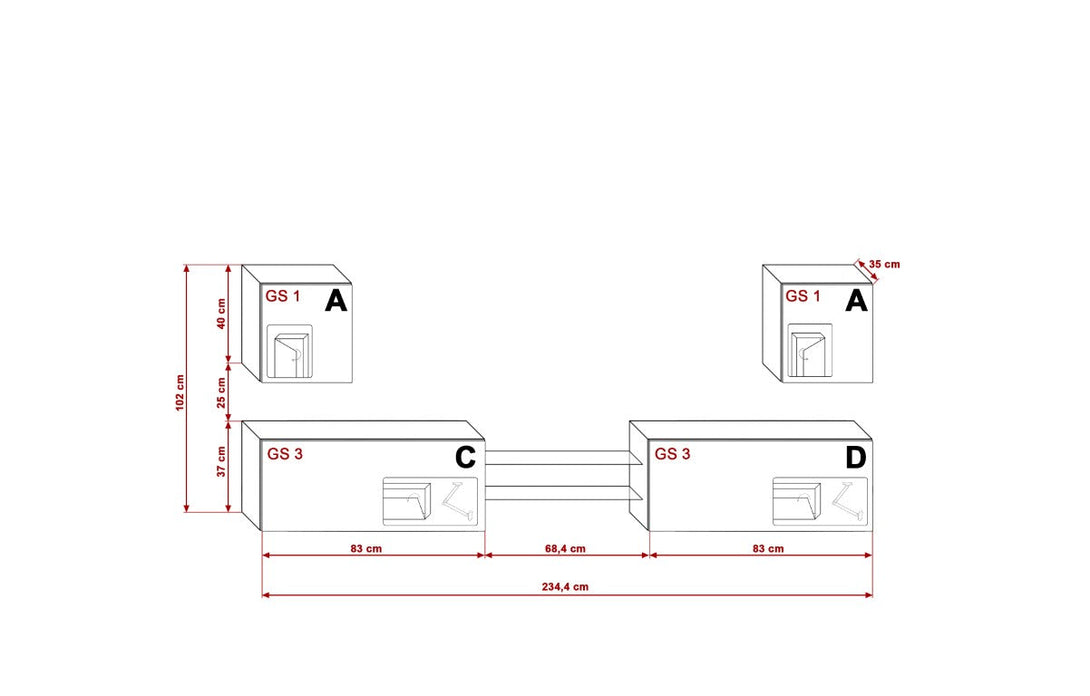 Wohnwand Zeitgemäßes Design in Premium-Qualität - Moderne Eleganz - Stimmungsvolle Beleuchtung - Milaros Markt