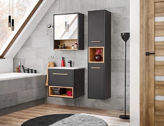 Waschbeckenschrank - Borneo - Elegantes schlichtes Aussehen. - Milaros Markt