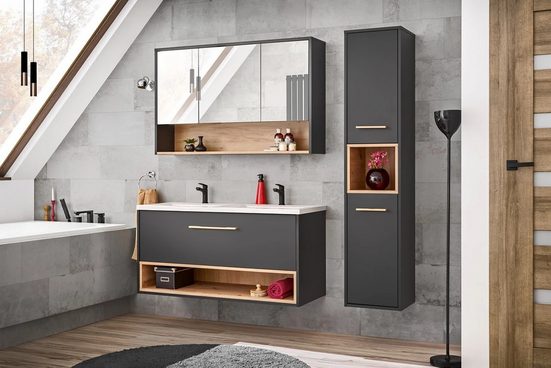 Waschbeckenschrank - Borneo - Elegantes schlichtes Aussehen. - Milaros Markt