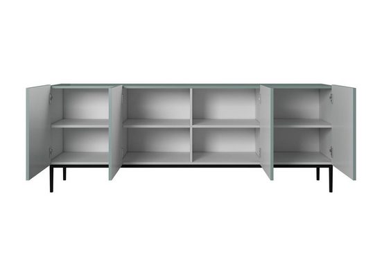 Kommode 200 cm - NICOLE - Modernes Design mit Gold Beinen. - Milaros Markt