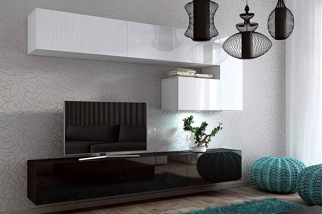 Moderne Wohnzimmermöbel Schrankwand Future 15 - Milaros Markt