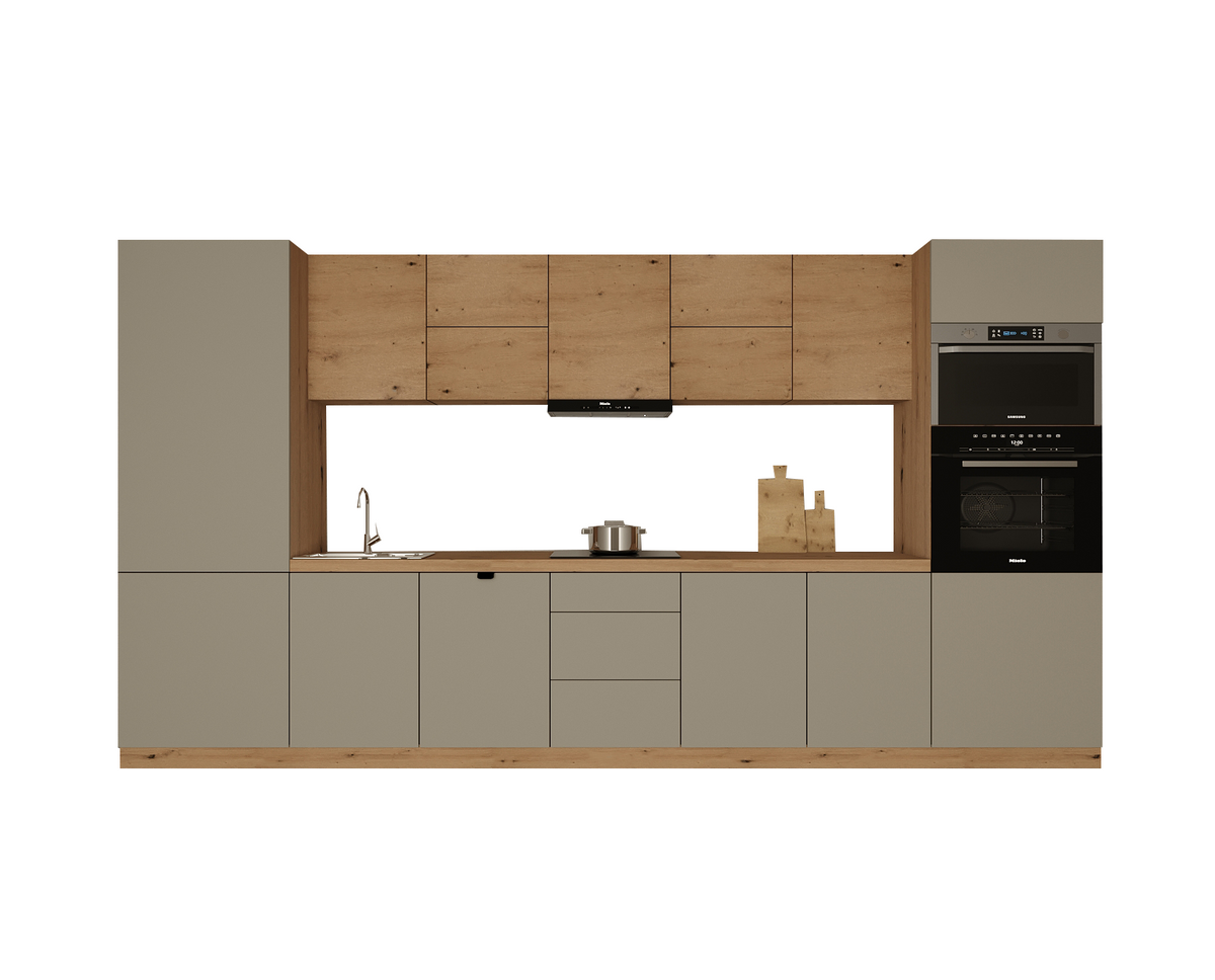 Küchenzeile - Langen KL12-M420 - Beige / Artisan Eiche