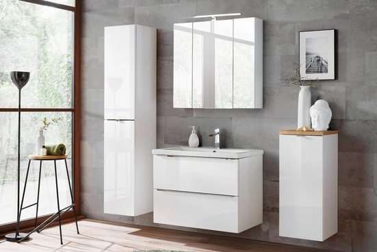 Badezimmer Hochschrank - Capri White - Stilvolle und platzsparende Aufbewahrung. - Milaros Markt