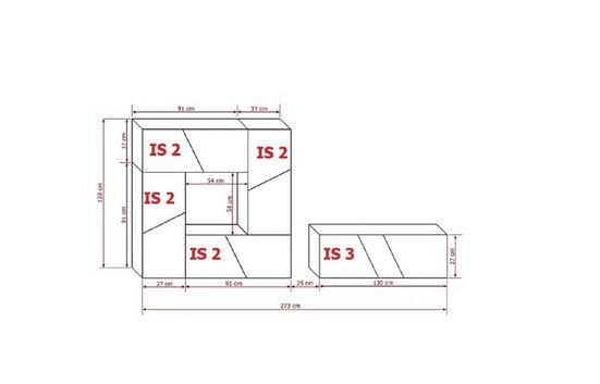 Wohnwand Weiß Hochglanz LED-Möbel S43 - Modernes Design mit stimmungsvoller Beleuchtung. - Milaros Markt