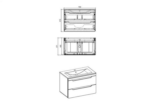 Waschbeckenschrank - Aruba Cosmos - Effektive Badezimmerorganisation. - Milaros Markt