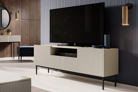 TV-Schrank 200 cm , 150 cm - NICOLE - Modernes Design mit Balance zwischen Stil und Leistung. - Milaros Markt
