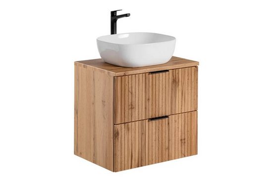 Waschbeckenunterschrank - Adel Oak - Eleganter Waschbeckenschrank mit modernem Design. - Milaros Markt