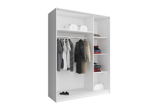 Kleiderschrank 200 cm, 150 cm - MALAGA - Perfekte Ordnung in elegantem Stil. - Milaros Markt