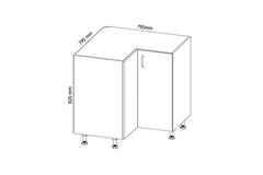 Eckunterschrank 79 cm - sosna andersen - Platzsparende Lösung für Küchenecken. - Milaros Markt