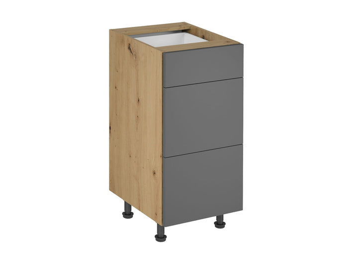 Unterschrank D40S3 - Langen - Grau / Matt