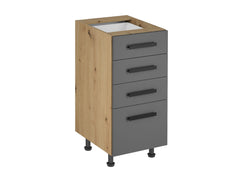 Unterschrank D40S4 - Langen - Grau /Matt