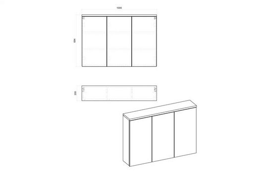 Badezimmerspiegelschrank - Badschrank - Bali White - Elegantes modernes Design. - Milaros Markt