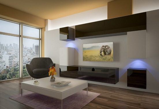 Wohnwand Modernität für Ihr Zuhause, (Komplett Set, 1-St., Premium - PRAGUE), Modernes Wohnkonzept - Stilvolle Wohnraumgestaltung. - Milaros Markt