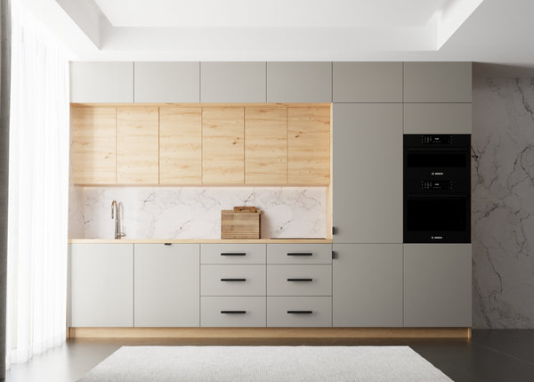 Küchenzeilen - Langen K72-M360 - Beige/Astiran Eiche