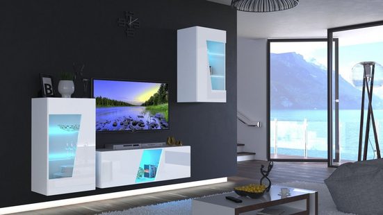 Wohnzimmermöbel Weiß 250 cm S46 - Modernes Design für ein stimmungsvolles Ambiente. - Milaros Markt