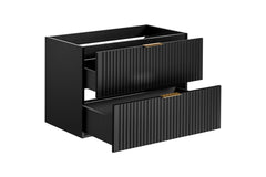 Badmöbel-Set BM54 - Adel Black A - Schwarz / Matt