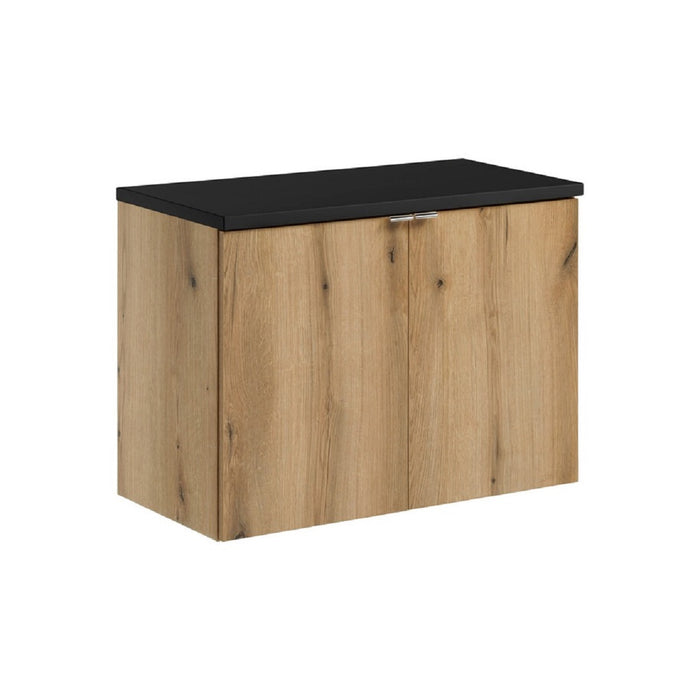 Badmöbel-Set BM235 - Nova Oak N - Coast Evoke Oak / Schwarz Matt