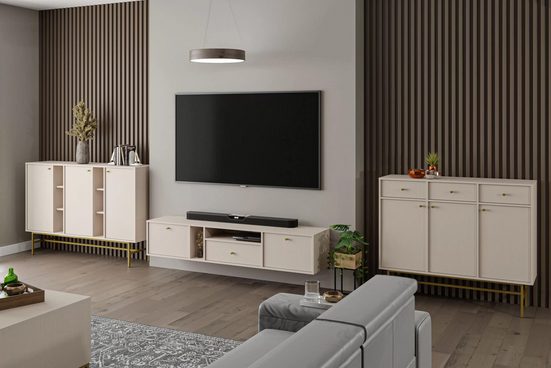 TV-Schrank - Lotina - Passend für verschiedene Fernsehbildschirme. - Milaros Markt