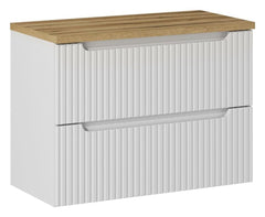 Waschbeckenunterschrank BM105 -  Nova White N  - Weiß Matt / Coast Evoke Oak
